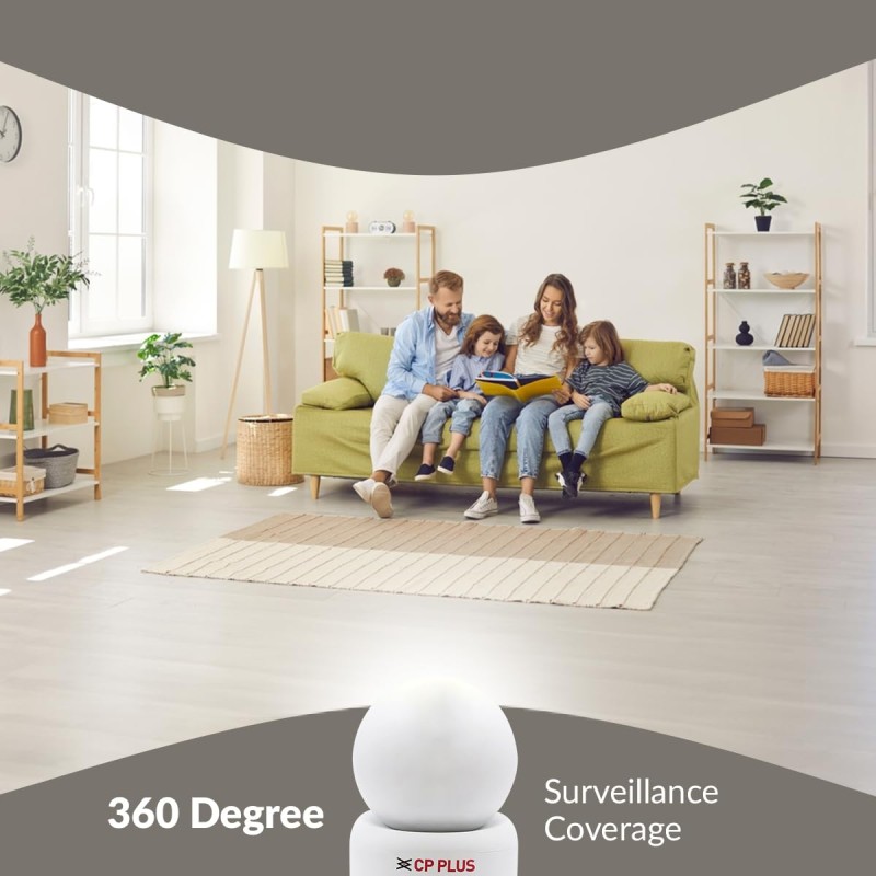 CP PLUS 2MP Full HD Smart Wi-fi Security Camera | 360° with Pan Tilt | 2Way Talk | Cloud Monitoring | Motion Detection CP-E21A
