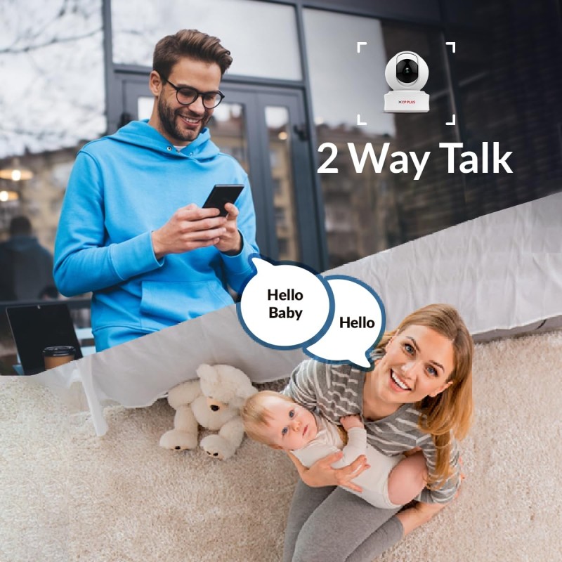 CP PLUS 2MP Full HD Smart Wi-fi Security Camera | 360° with Pan Tilt | 2Way Talk | Cloud Monitoring | Motion Detection CP-E21A