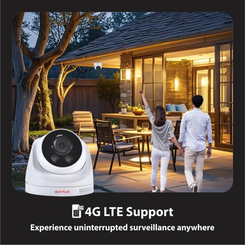 CP PLUS 3MP 4G Full HD Smart CCTV Camera for Home Outdoor | CTC Cyber Secure Tech | Night Vision | Human Detection | EZ-M32T