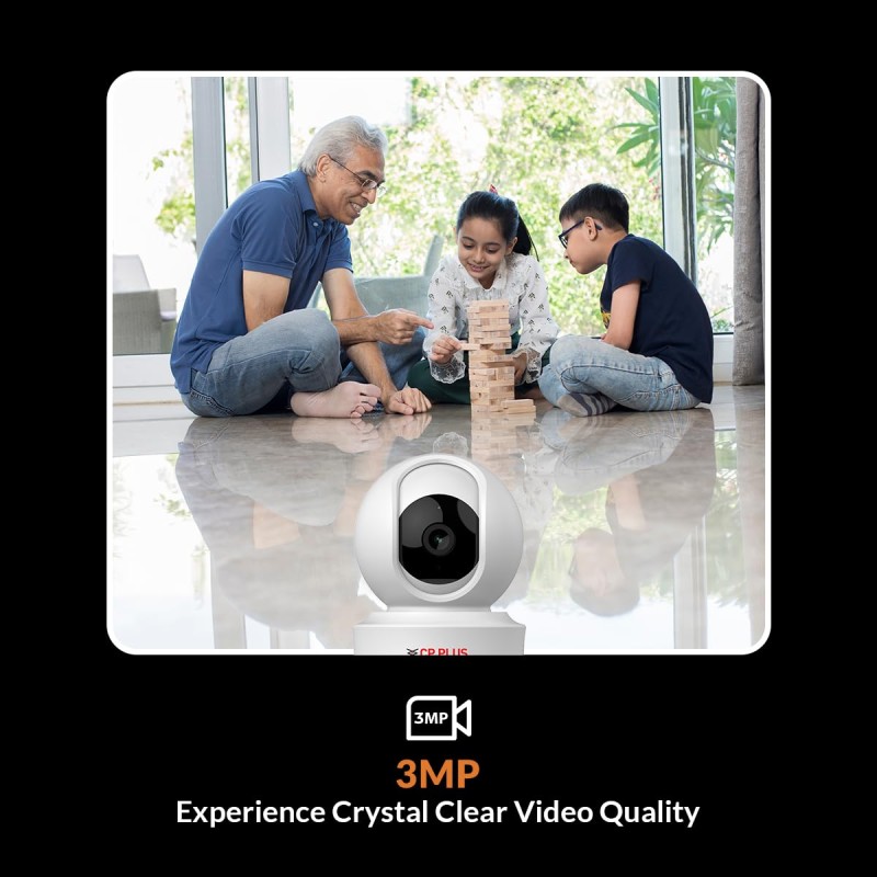 CP PLUS 3MP Resolution Smart Wi-fi CCTV Home Security Camera | 360° View | Motion Tracking CP-E31Q