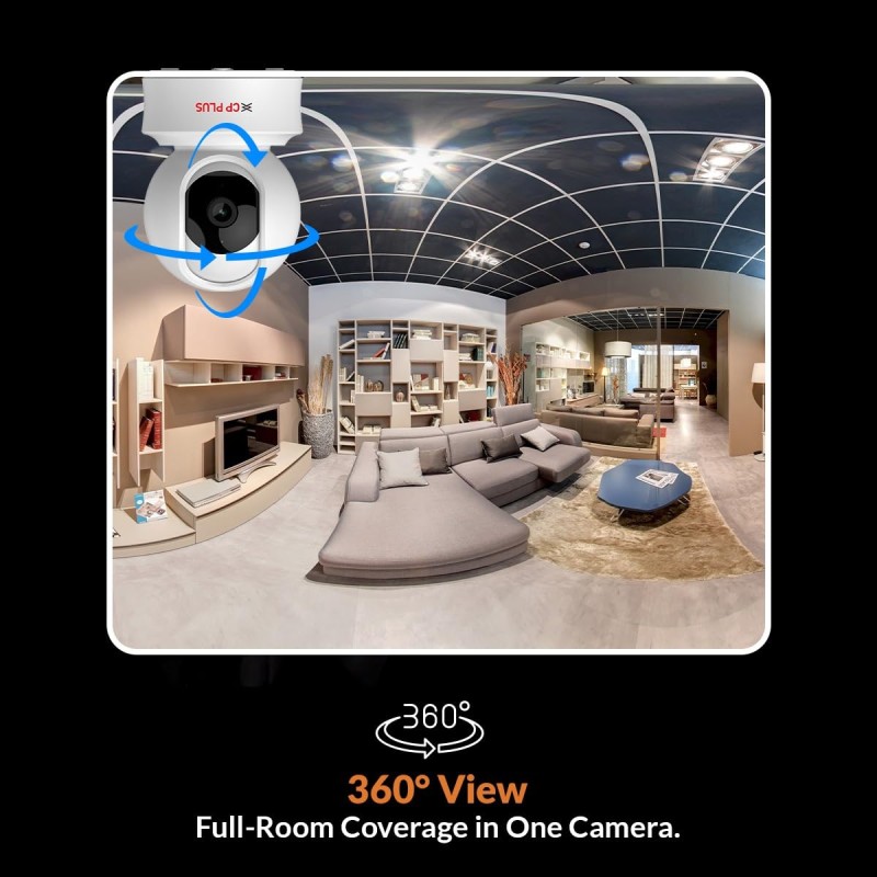 CP PLUS 3MP Resolution Smart Wi-fi CCTV Home Security Camera | 360° View | Motion Tracking CP-E31Q
