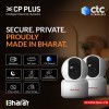 CP PLUS 3MP Smart Wi-Fi CCTV Security Camera | 360° Pan & Tilt | CTC Cyber Secure Supports OK Google | CP-E35Q (Pack of 2)