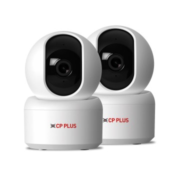 CP PLUS 3MP Smart Wi-Fi CCTV Security Camera | 360° Pan & Tilt | CTC Cyber Secure Supports OK Google | CP-E35Q (Pack of 2)