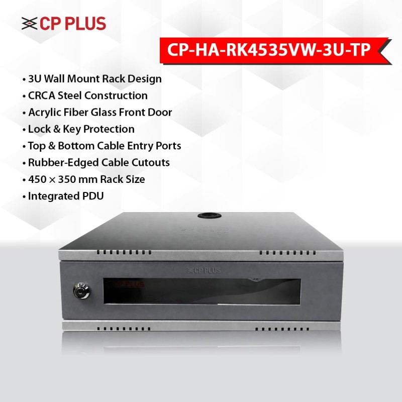 CP PLUS 3U CCTV/DVR/NVR Rack/Cabinet Box/Network Rack/Server Rack/CCTV Camera Box – CP-HA-RK4535VW-3U-TP