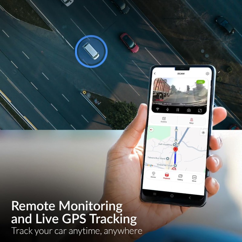 CP PLUS 4G Live Dashcam for Car with 2MP Full HD Front Camera | Live View GPS Tracking | Geo-Fence | HDR Night Vision CP-H27