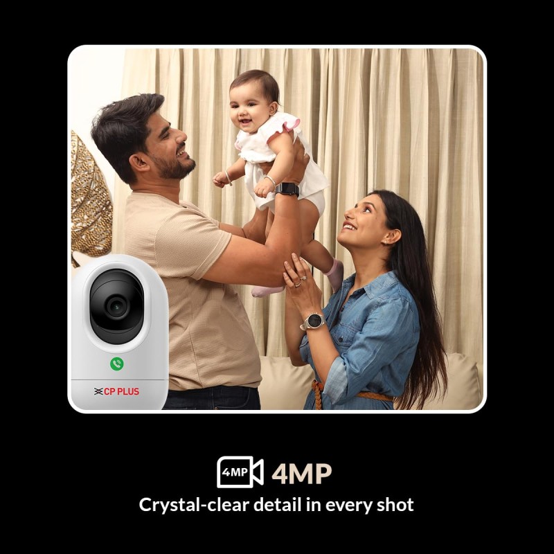 CP PLUS 4MP Quad HD Smart Wi-Fi CCTV Camera | 360° Pan & Tilt | Press to Call | CTC Cyber Secure Tech CP-E44Q