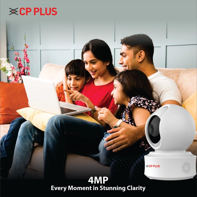 CP PLUS 4MP Quad HD Smart Wi-Fi CCTV Camera for Home | 360° Pan & Tilt | CTC Cyber Secure Tech | Supports LAN CP-E41Q