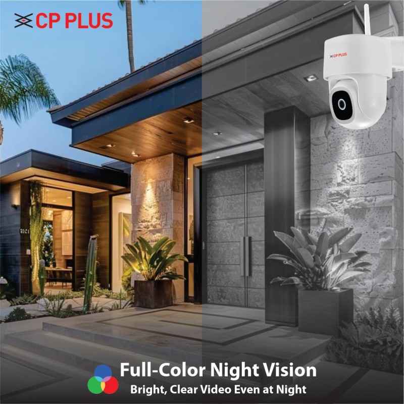 CP PLUS 4MP Quad HD Wi-Fi CCTV Camera for Outdoor | 360° Pan & Tilt | Full-Color Night Vision | CTC Cyber Secure Tech CP-Z45Q