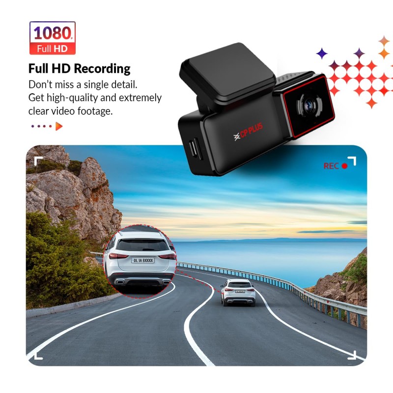 CP PLUS CP-AD-H2B-PW Car Dashcam with GPS | 2MP Full Hd Resolution | Large Field of View | Supports G Sensor