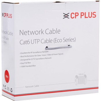 CP PLUS CP-FUT-6TSRH-100 Cat 6 Ethernet 100 meter Cable with high speed connectivity | Universal compatibility