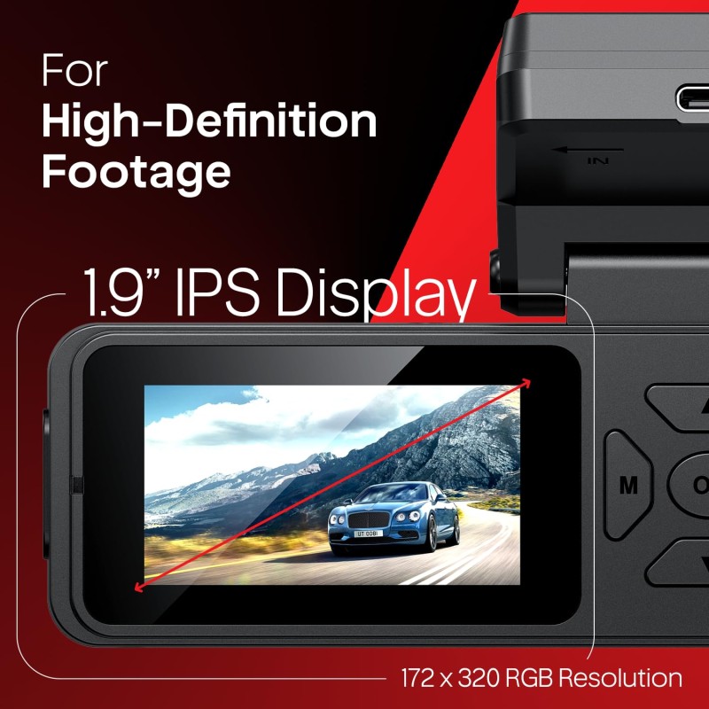 CP PLUS Dash Cam for Car CP-F28B | Dual Channel Dashcam | Full HD 2MP Front & Rear | Built-in GPS