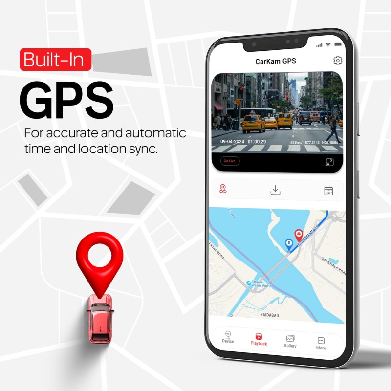 CP PLUS Dash Cam for Car CP-F28B | Dual Channel Dashcam | Full HD 2MP Front & Rear | Built-in GPS