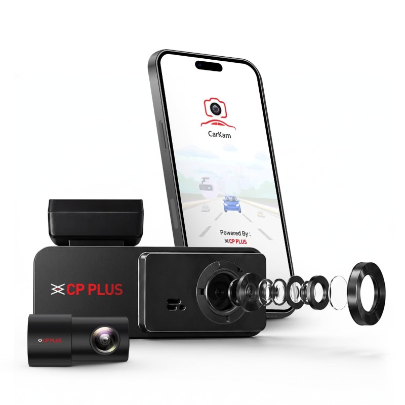 CP PLUS Dash Cam for Car CP-F28B | Dual Channel Dashcam | Full HD 2MP Front & Rear | Built-in GPS