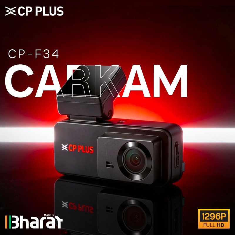 CP PLUS Dash Cam for Car CP-F34 | 2K 3MP Full HD+ Front Dashcam with Built-in GPS | 137° Wide View Angle