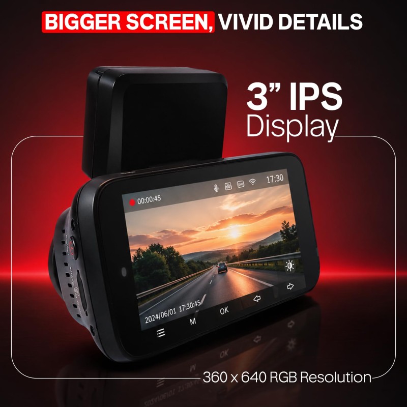 CP PLUS Dash Cam for Car CP-F59B | Dual Dashcam | 3K 5MP UHD Front and 2MP FHD Rear Camera | Sony STARVIS 2 IMX675 Sensor