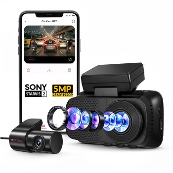 CP PLUS Dash Cam for Car CP-F59B | Dual Dashcam | 3K 5MP UHD Front and 2MP FHD Rear Camera | Sony STARVIS 2 IMX675 Sensor