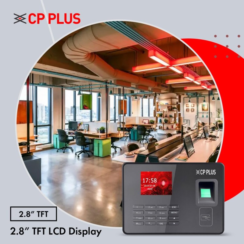 CP PLUS Fingerprint Time and Attendance Machine | Biometric System with ID Card & Password Access CP-VTA-F1043