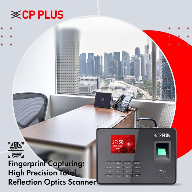 CP PLUS Fingerprint Time and Attendance Machine | Biometric System with ID Card & Password Access CP-VTA-F1043