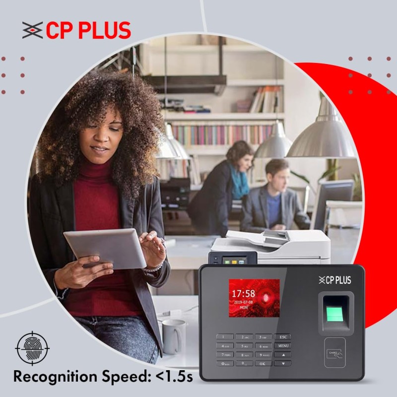 CP PLUS Fingerprint Time and Attendance Machine | Biometric System with ID Card & Password Access CP-VTA-F1043