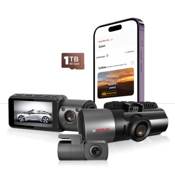 CP PLUS True 4K Dashcam for Car with Built-in GPS | 8MP Front, Cabin & Rear (3 CH) Dash Cam CP-F86C