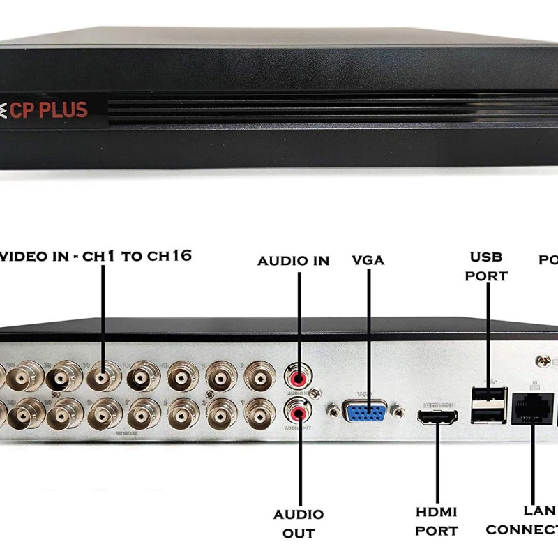 CP Plus 16 Channel Full HD H.265+ DVR Upto 2 MP Supported (Model - CP-UVR-1601E1-IC OR CP-UVR-1601E1-HC)