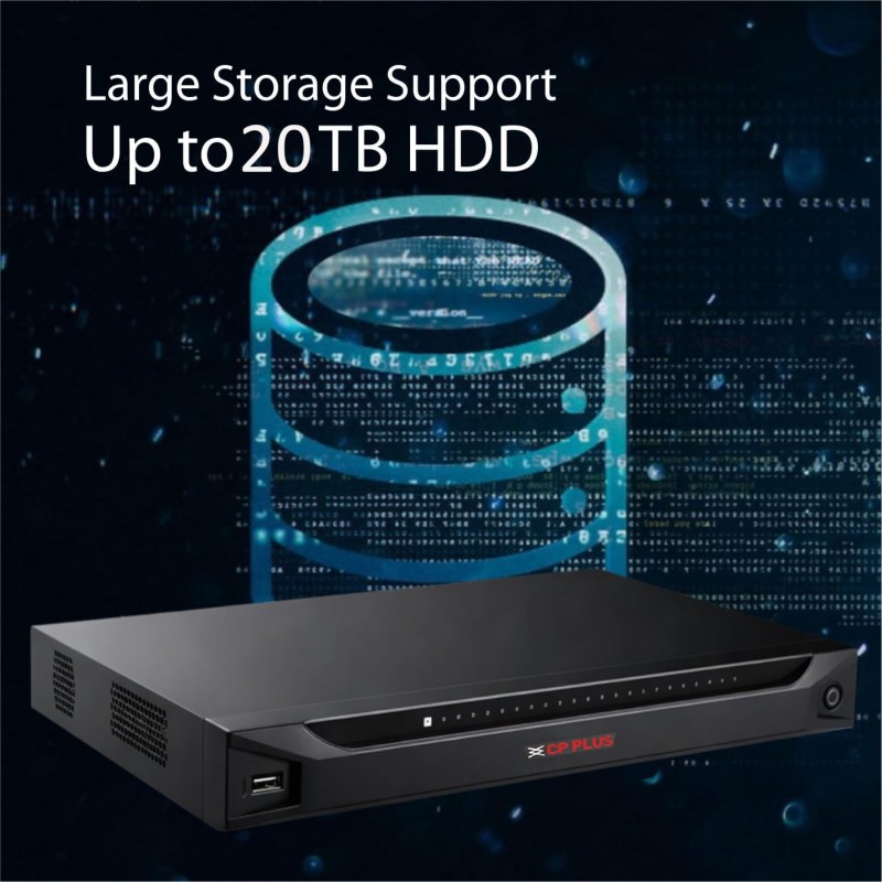 CP Plus 16Ch 4K 2HDDs Network Video Recorder, Instastream, H.265, H.264, MJPEG,Upto12MP Resolution [CP-UNR-4K4162-V4]