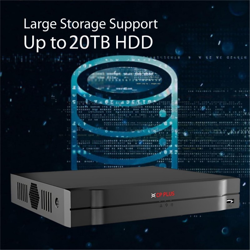 CP Plus 8Ch. 4K Network Video Recorder, Up to 8 Channel IP Camera Input, Instastream, H.265+ Compression [CP-UNR-4K2081-V4]