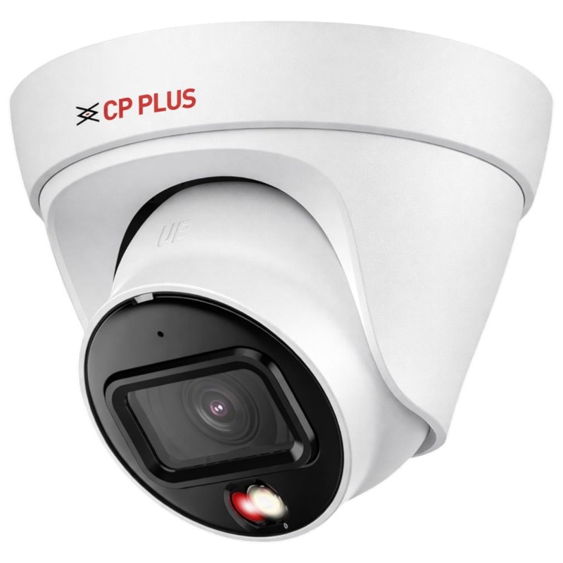 CP Plus 8MP Dual Light Dome Camera, IR Range of 30 Mtr., Warm Light Range of 30 Mtr, PoE, IP67 [CP-UNC-DA81L3C-LQ]