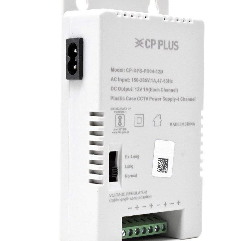CP Plus CP-DPS-PD04-12D 12V 5Amp 4 Channel Fiber SMPS (Switched-Mode Power Supply) for CCTV Security