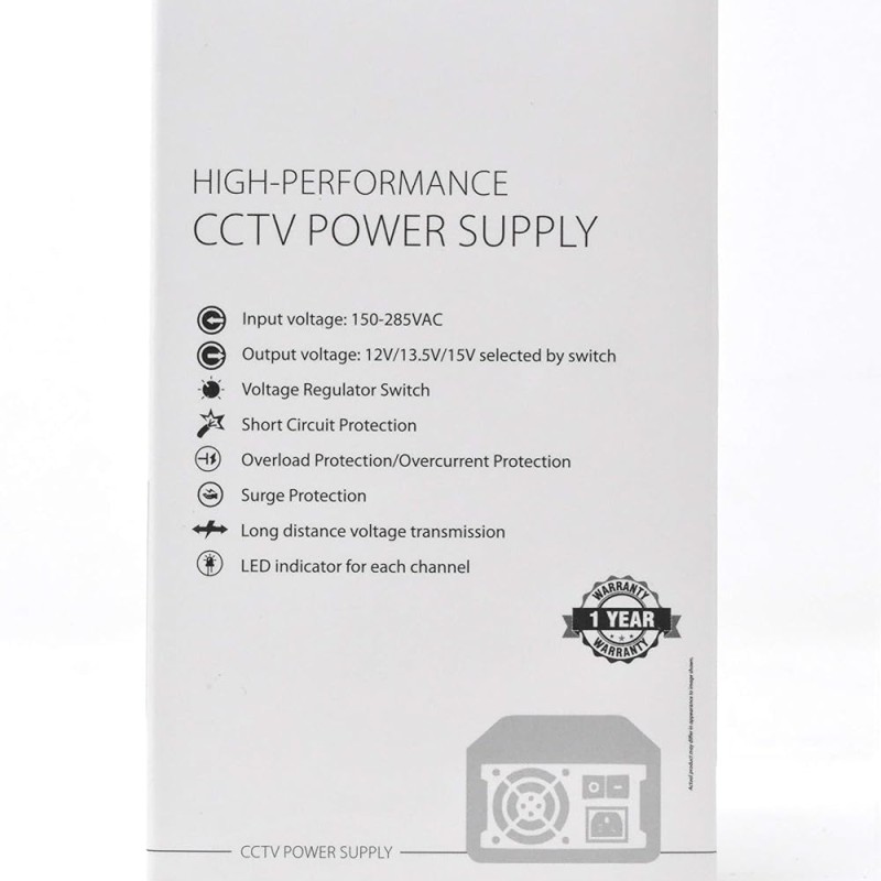 CP Plus CP-DPS-PD04-12D 12V 5Amp 4 Channel Fiber SMPS (Switched-Mode Power Supply) for CCTV Security