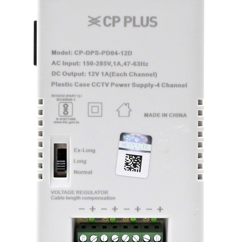 CP Plus CP-DPS-PD04-12D 12V 5Amp 4 Channel Fiber SMPS (Switched-Mode Power Supply) for CCTV Security