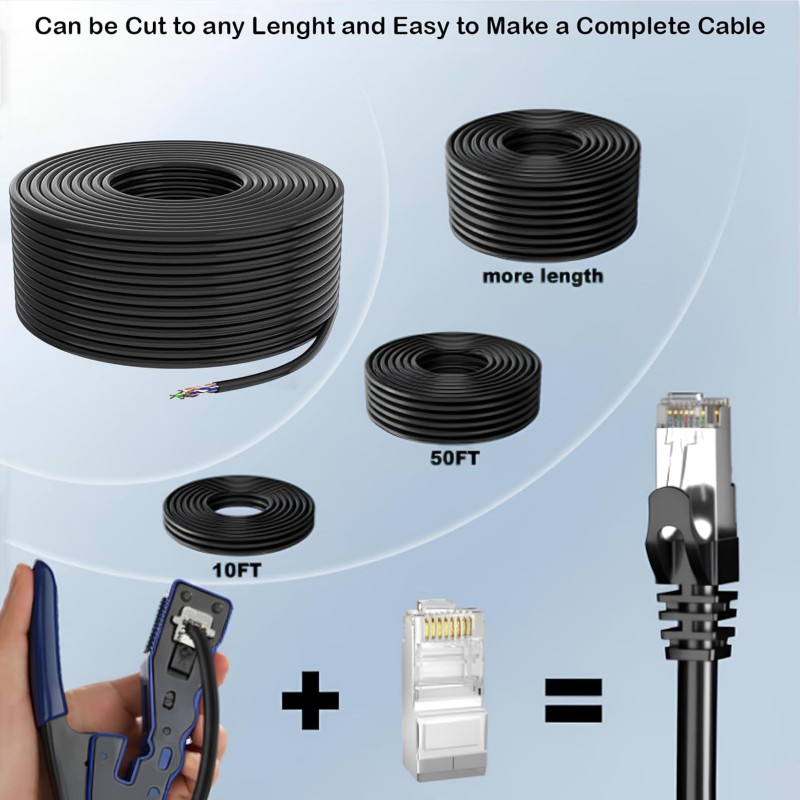 CP Plus Cat6 STP Cable | 100 Meter Drum | Solid Bare Copper Conductor | 24AWG | Shielded Twisted Pair Grey [CP-EST-6TGD23-100]
