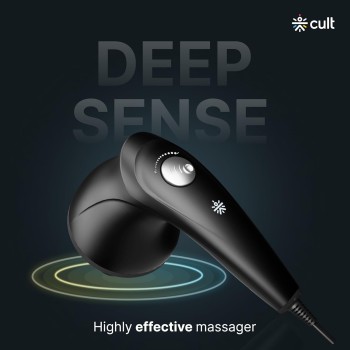 CULT Deep Sense, Corded Electric Hammer Full Body Massager, 4 Interchangeable Heads, Protective Mesh Cover, Adjustable Speed Settings, Deep Tissue Massage, Relieve Back, Leg, Arm & Foot Pain