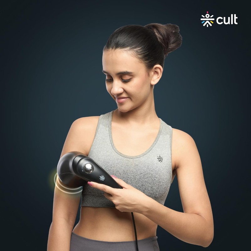 CULT Deep Sense, Corded Electric Hammer Full Body Massager, 4 Interchangeable Heads, Protective Mesh Cover, Adjustable Speed Settings, Deep Tissue Massage, Relieve Back, Leg, Arm & Foot Pain