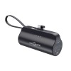 Callmate PowerPod-C 5000mAh Pocket-Sized 15W Portable Power Bank with Plug-in Type-C Port & inbuilt Light-ning Cable- (Black)