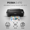Canon PIXMA E470 All in One (Print, Scan, Copy) WiFi Ink Efficient Colour Printer