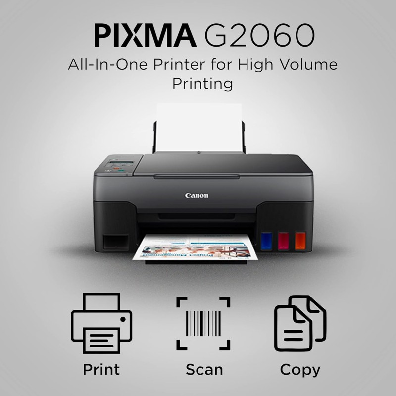 Canon PIXMA G2060 All-in-One High Speed Ink Tank Colour Printer (Black)