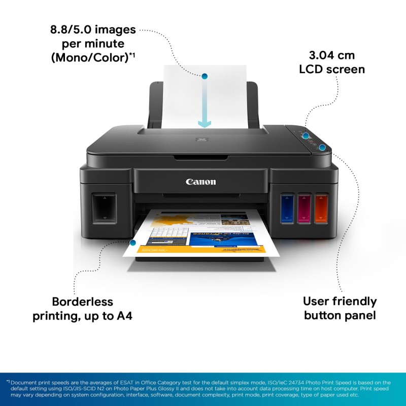 Canon PIXMA MegaTank G2012 All in One (Print, Scan, Copy) Inktank Colour Printer with 2 Additional Black Ink Bottles