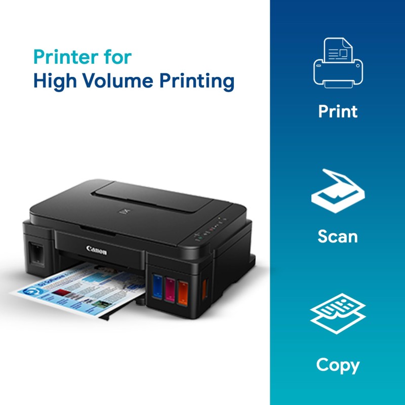 Canon PIXMA MegaTank G3000 All in One WiFi Inktank Colour Printer with 2 Additional Black Ink Bottles for Home and Office