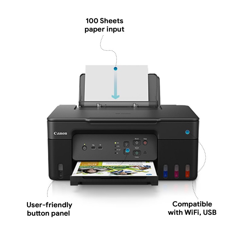 Canon PIXMA MegaTank G3730 All-in-One (Print, Scan, Copy) Wireless Inktank Colour Printer
