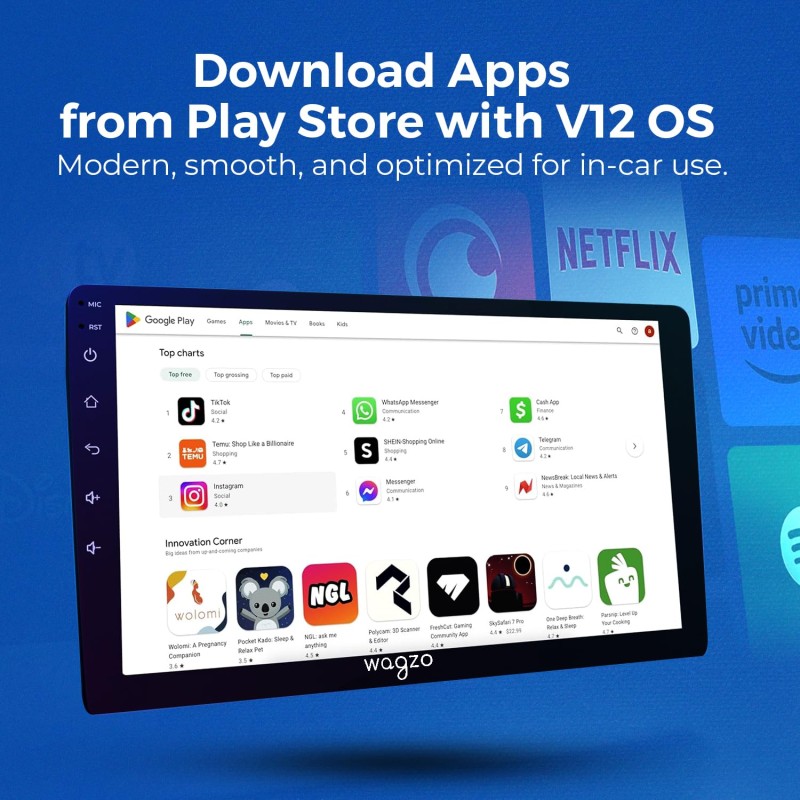 Car Android System Touch Screen 9 Inch| TS9Pro Car Android Player|4GB/64GB|4th Gen|4Core|IPS Display|GPS & Bluetooth|WiFi & FM| Steering Control| LED Camera Included with Car Music System