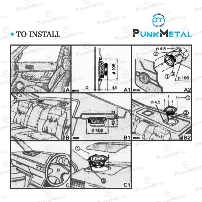 Car Speaker PM-42CX 10.16 cm (4 inch) 2-Way Coaxial Speakers (Black), Peak Power - 210W, RMS Power - 30W, Rated Power - 30W