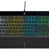 Corsair K55 RGB PRO USB Gaming Keyboard,Dynamic RGB Backlit Keys,Dust & Spill-Resistant,Six Customizable Macro Keys,Elgato Stream Deck Software Integration,Dedicated Media Keys,Detachable Palm Rest