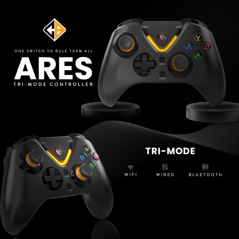 Cosmic Byte Ares Tri-Mode Wireless, Bluetooth, Wired Controller (Black)