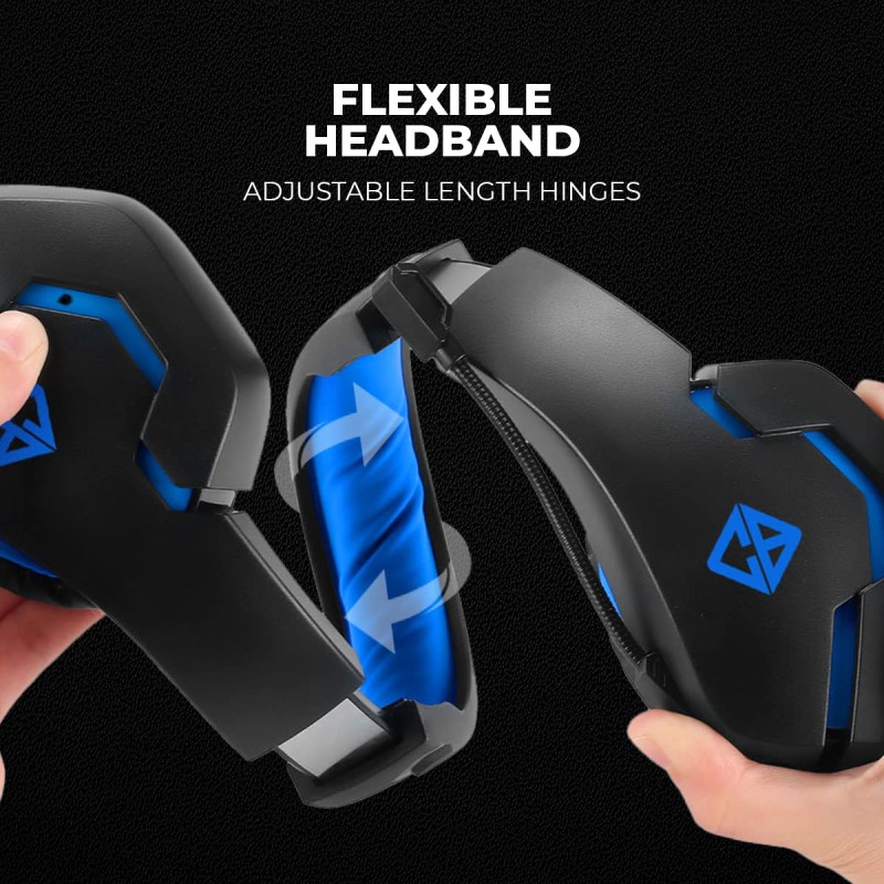 Cosmic Byte Blazar Over Ear Wired Headphones With Mic For PC, Mobiles, PS5, PS4, Xbox One, Tablets (Blue)