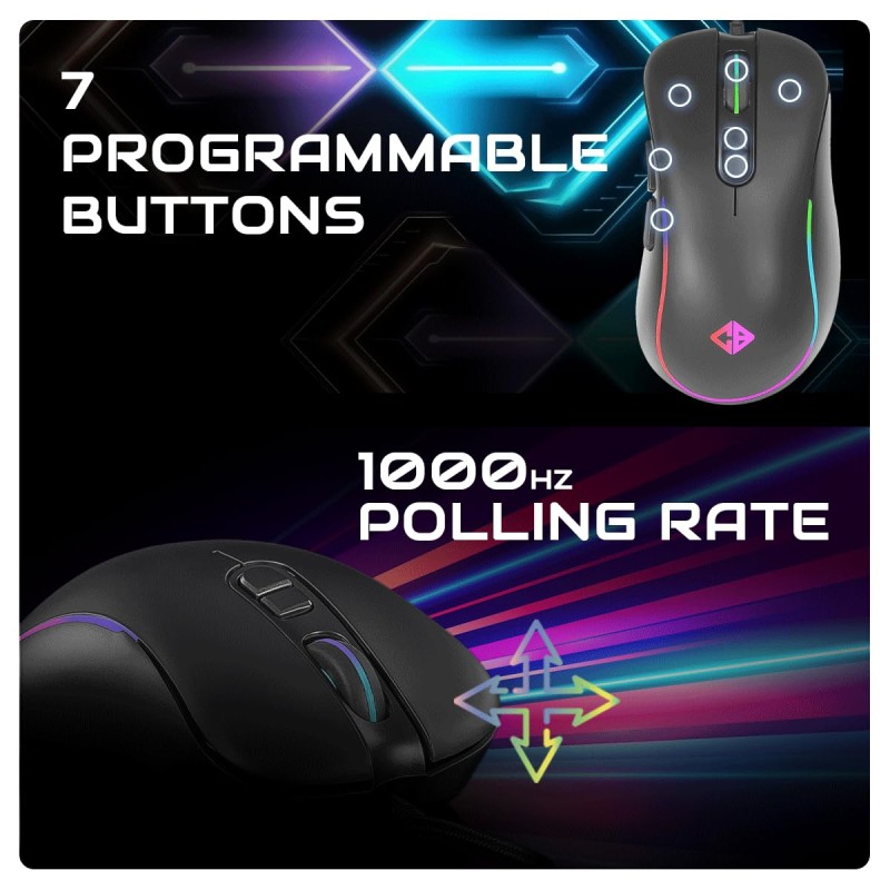 Cosmic Byte Dragon Fly RGB Gaming Keyboard and Mouse Combo,Upgraded Edition, Spectra (Black)