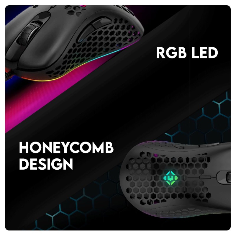 Cosmic Byte Spectrum RGB Wired Gaming Mouse, 66grams, 12800DPI, 1000Hz  (Black)