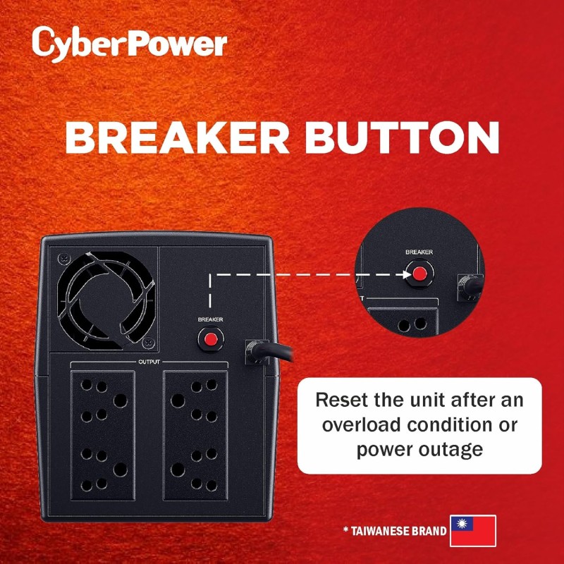 CyberPower Line Interactive/Offline UPS UT1200E - 1200VA / 720W, 230V, UPS for Personal Computers, Desktop PCs, Laptops, Routers