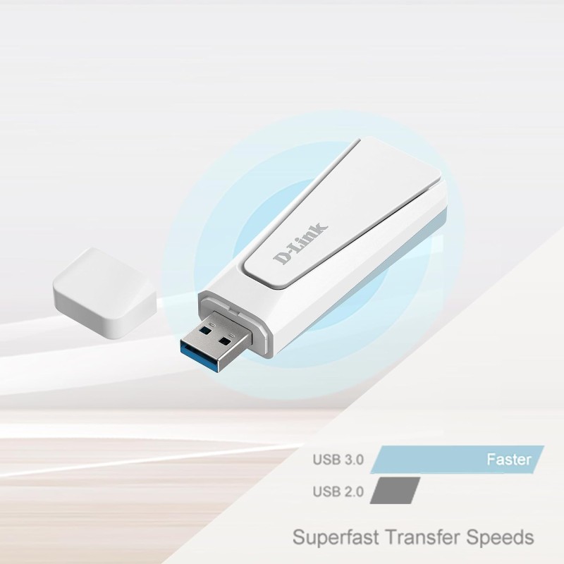 D-Link AX18U AX1800 Wi-Fi 6 USB Adapter, Wi-Fi Dongle,MU-MIMO, Dual Band, Foldable Antenna