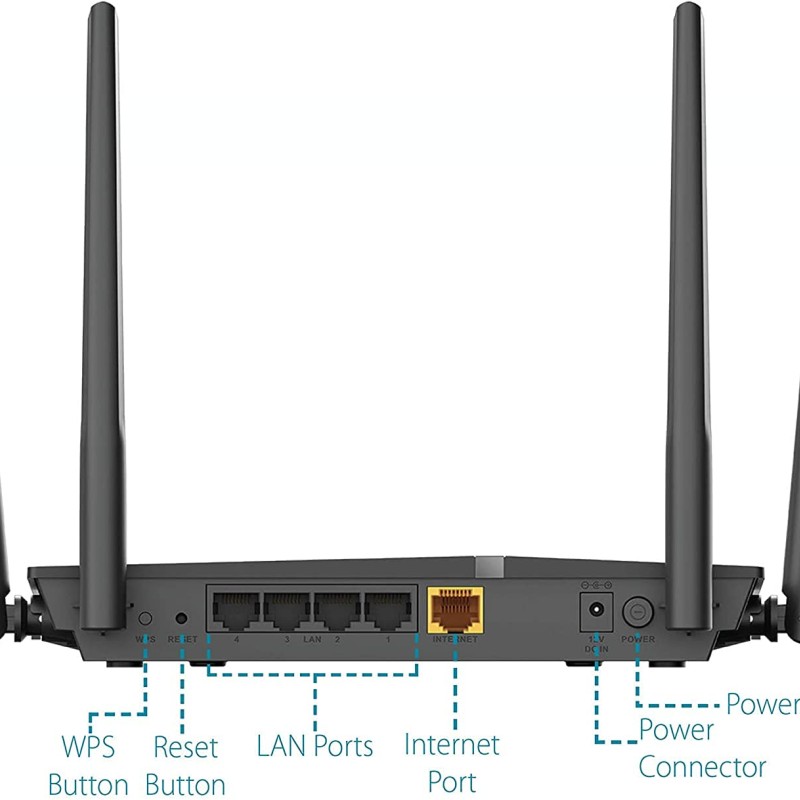D-Link - DIR-1260 WiFi Router AC1200 High Power Gigabit Ethernet Dual Band Wireless Internet for Home Gaming Parental Control Wi-Fi, Black